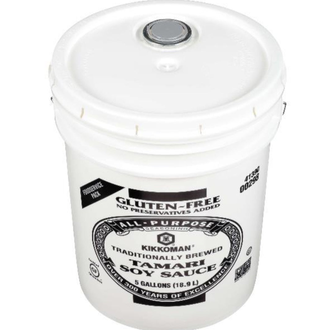 Kikkoman Premium Gluten-Free Tamari Soy Sauce – 5 Gallon Bulk Food Service Pail