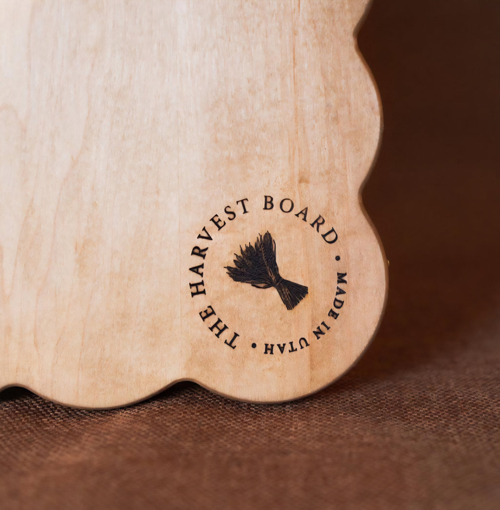 Scalloped Maple Cutting Board – Handcrafted Solid Wood Serving & Prep Board, 24" x 17"