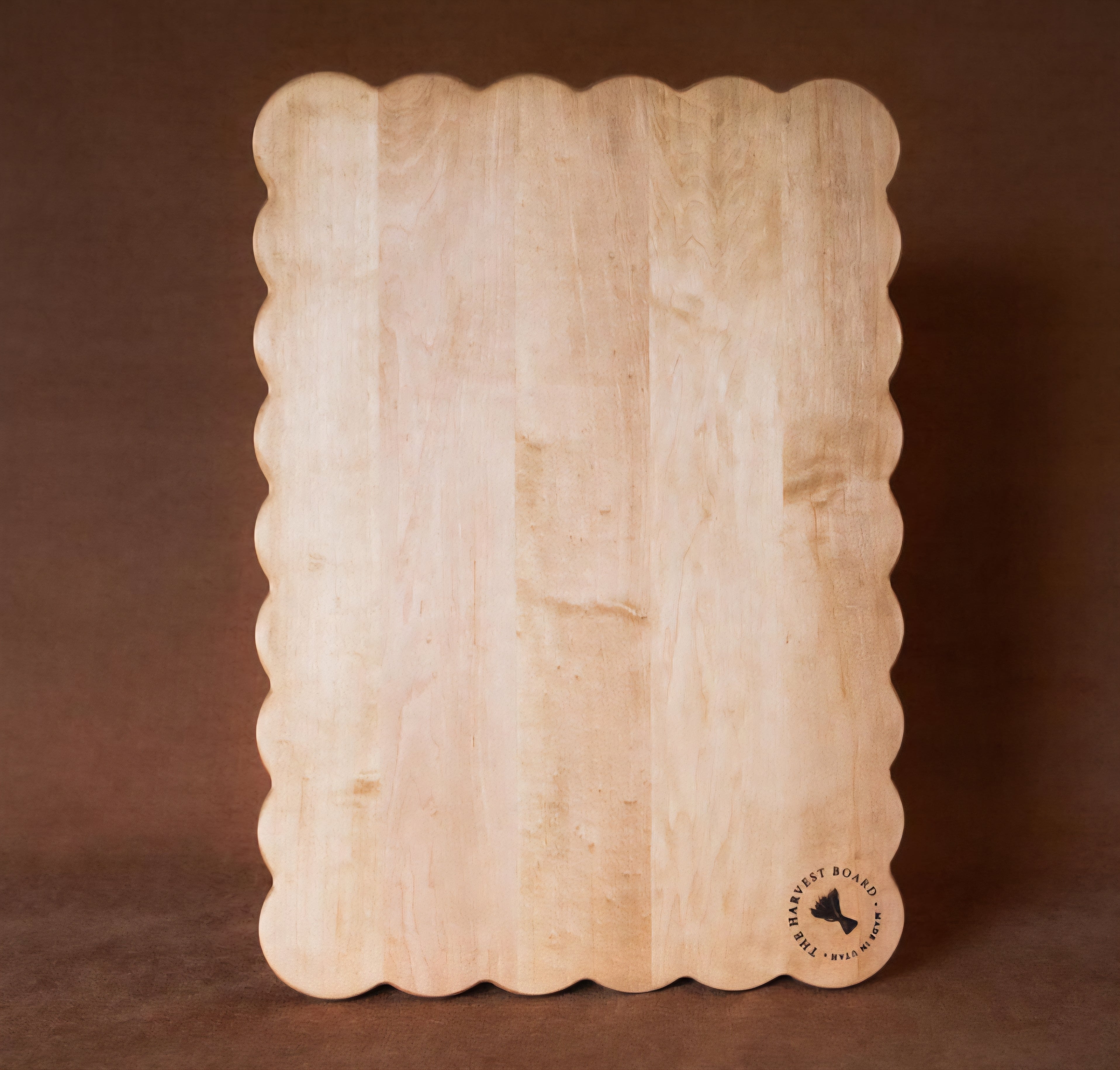 Scalloped Maple Cutting Board – Handcrafted Solid Wood Serving & Prep Board, 24" x 17"